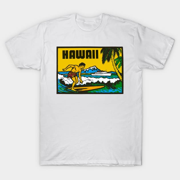 Hawaii Vintage Style Surfer T-Shirt by zsonn